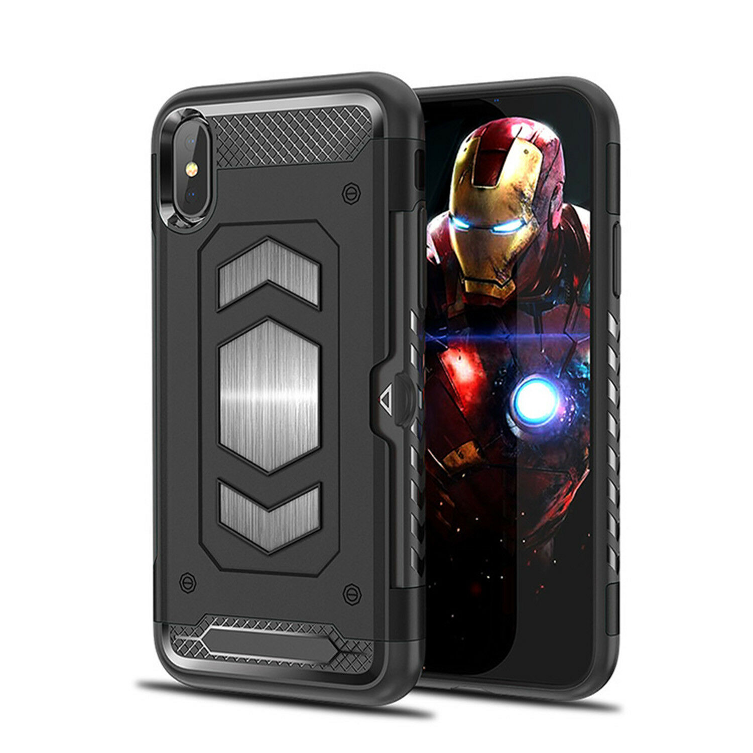 Protectores para celular  para Apple  iPhone Xs Max Funda reforzada con porta tarjeta Negro